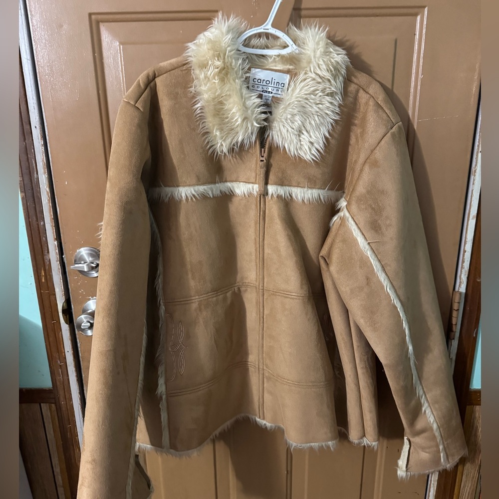 Women's Tan Faux Fur Jacket